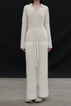SWAYING 25 Spring/Summer Flared Wool Trousers SW-SW25PS3B12-BAI White SW25PS3B12